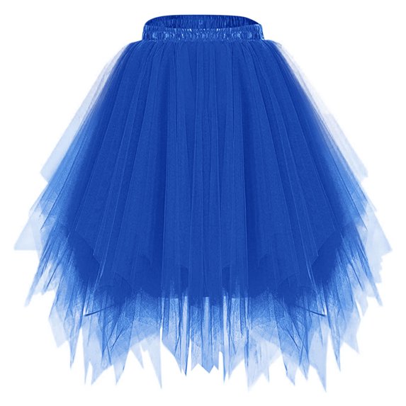 Womens MiDi Skirt High-Waist Tiered Tulle Skirt Spring Summer Party Skirt