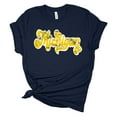 thumbnail image 1 of Womens Michigan Distressed Retro Football Team Color Ladies Short Sleeve T-shirt-Navy Blue-4xl, 1 of 1