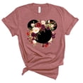 thumbnail image 1 of Womens Mickey Flower Shirt, Floral Burgundy Wreath T-Shirt Adult Women Ladies Boho Character Shirt (Mauve, 4X Large), 1 of 2
