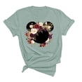 thumbnail image 1 of Womens Mickey Flower Shirt, Floral Burgundy Wreath T-Shirt Adult Women Ladies Boho Character Shirt (Mint, 3X Large), 1 of 2