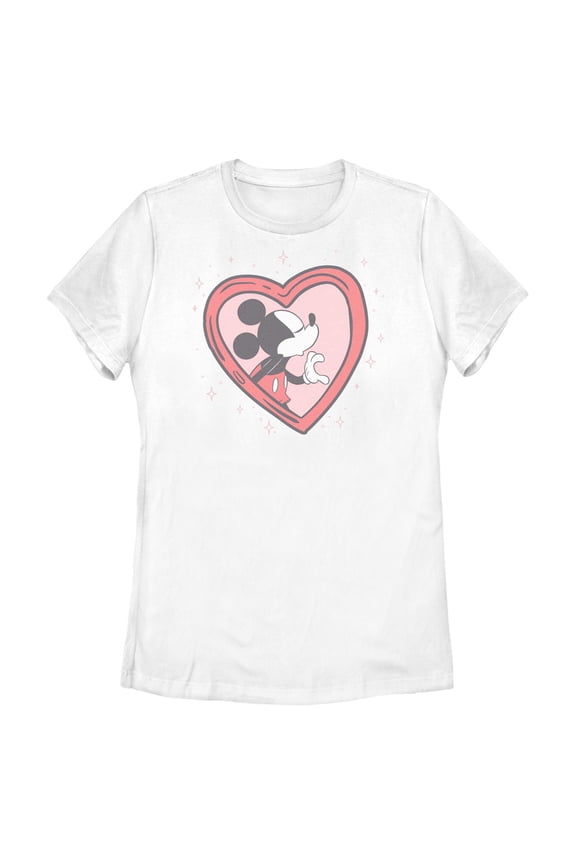 Womens Mickey & Friends Adorable Heart Locket T Shirt