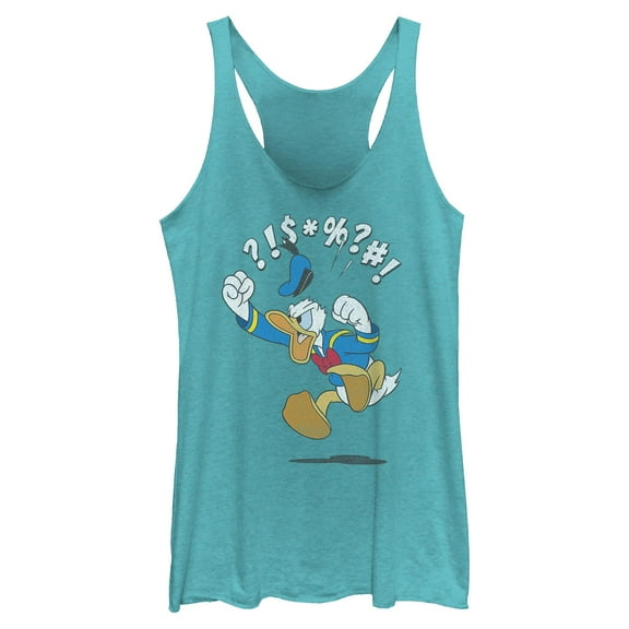 Womens Mickey & Friends Donald Duck Angry Jump Racerback Tank