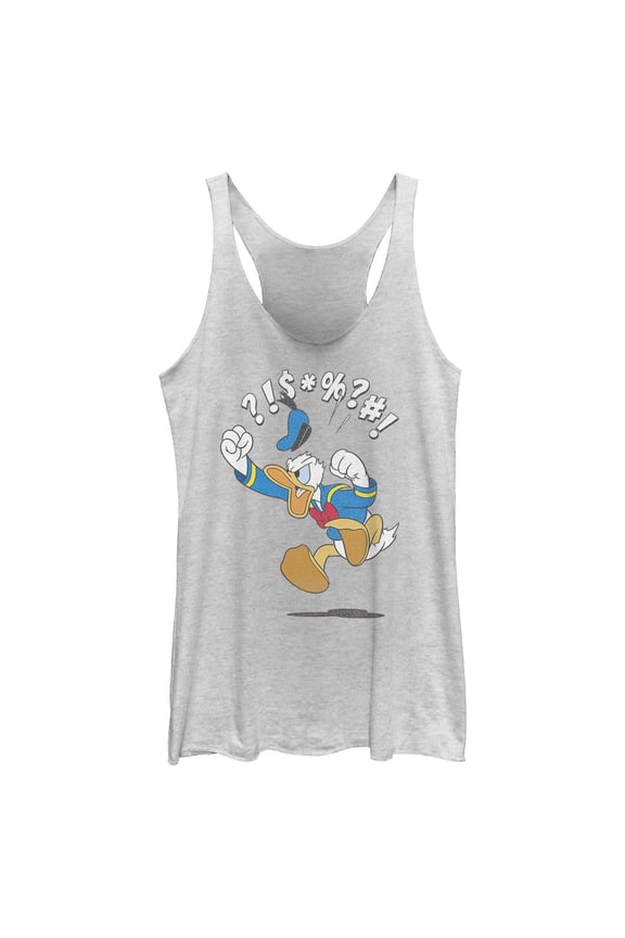 Womens Mickey & Friends Donald Duck Angry Jump Racerback Tank
