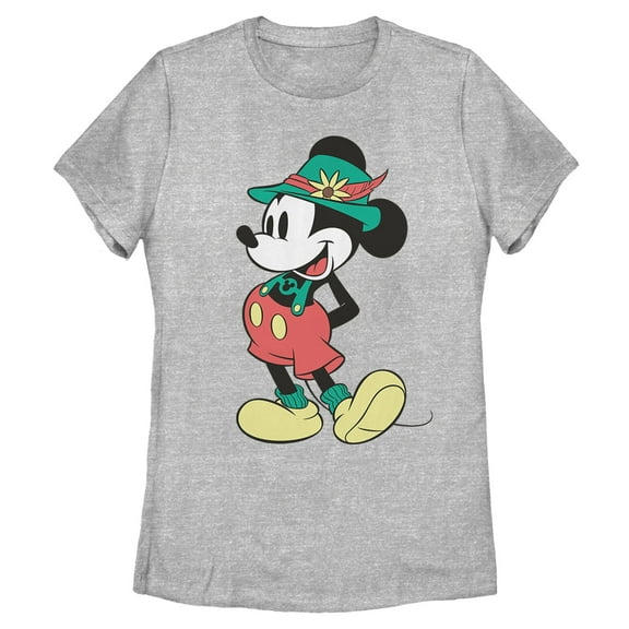 Womens Mickey & Friends German Oktoberfest Lederhosen T Shirt