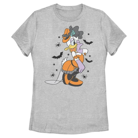 Womens Mickey & Friends Halloween Daisy Elegant Dress Bats and Spiders T Shirt