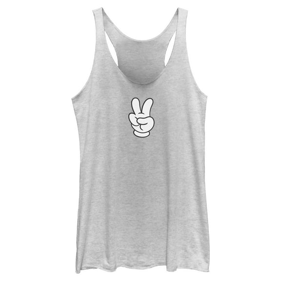 Womens Mickey & Friends Peace Sign Gloves Racerback Tank