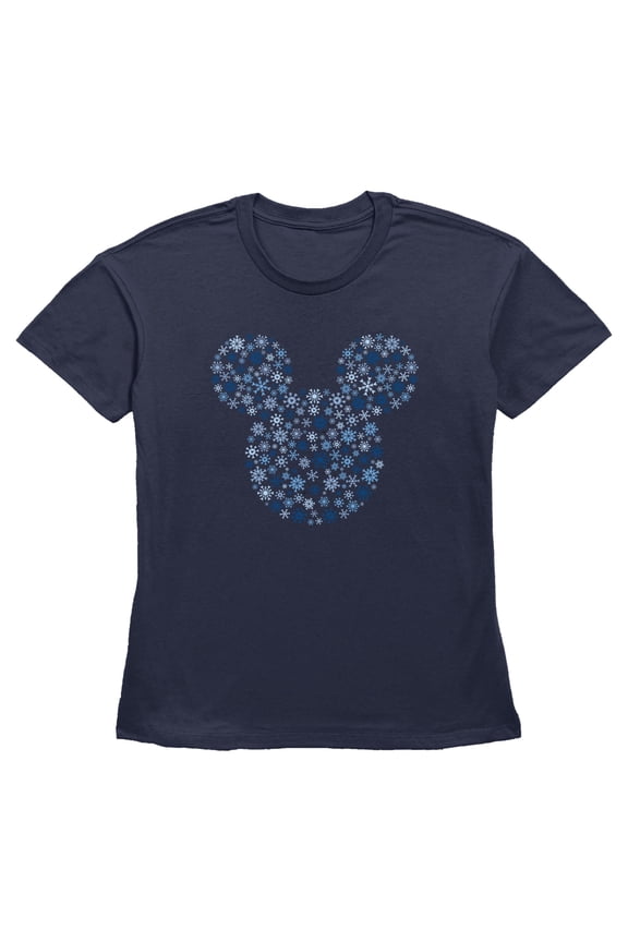 Womens Mickey & Friends Snowflake Silhouette T Shirt