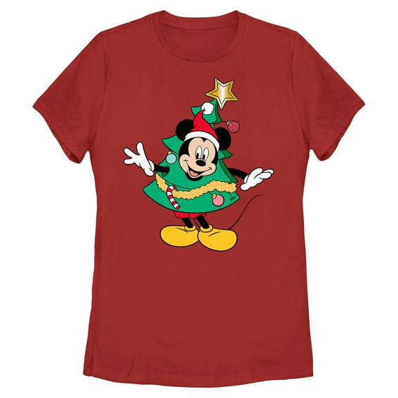 Womens Mickey & Friends Wearing a Tree Costume T Shirt