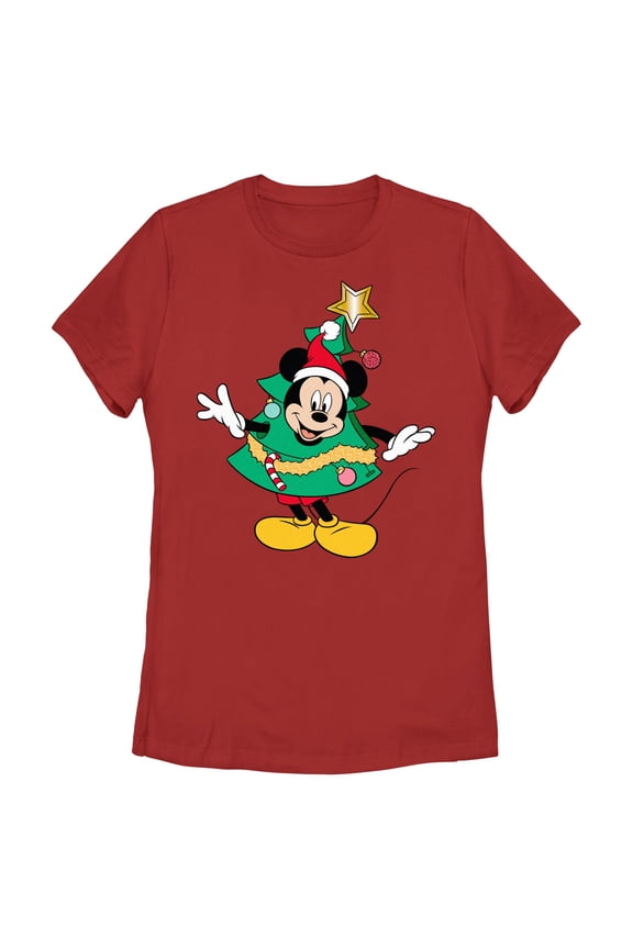 Womens Mickey & Friends Wearing a Tree Costume T Shirt