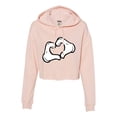 thumbnail image 1 of Womens Mickey Heart Hands Cropped Hooded Sweatshirt, 1 of 1