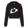 thumbnail image 1 of Womens Mickey Heart Hands Cropped Hooded Sweatshirt, 1 of 1