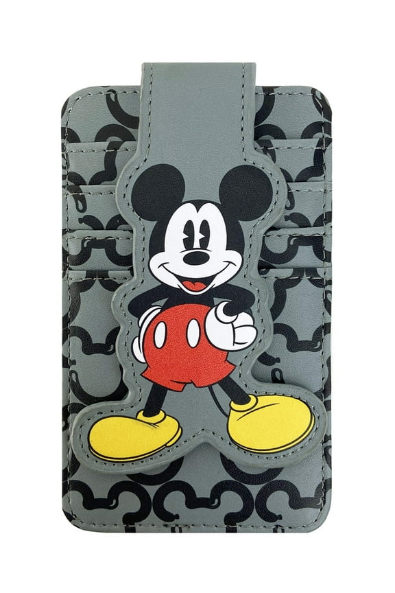 Womens Mickey Mouse Card Holder Wallet Button Snap Closure
