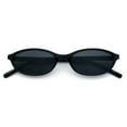 thumbnail image 1 of Womens Micro Oval Snug Dad Fashion Thin Plastic Sunglasses All Black, 1 of 8