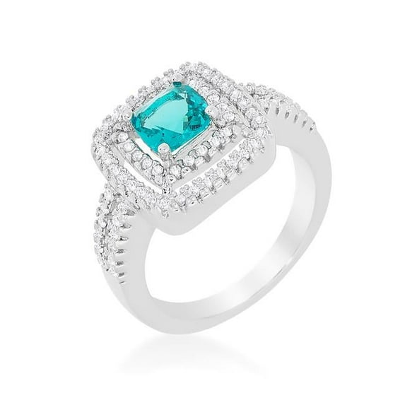 Womens Micro-Pave Vintage Ring, Aqua - Size 5