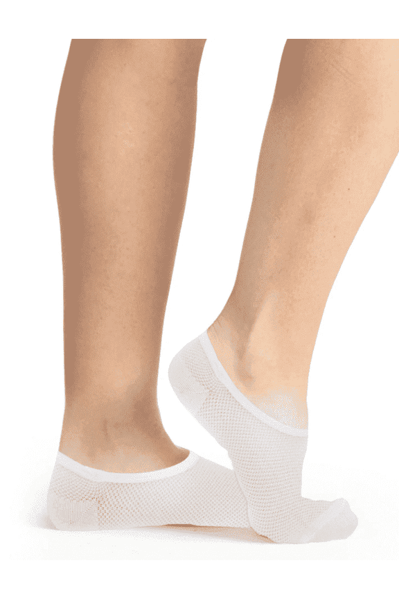 On the Go Women's Microfiber Footie Socks (2 Pair Pack, White, One Size)