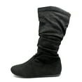 thumbnail image 1 of Womens Mid Calf Fall Boots Faux Suede Slouch Riding Boot Shoe, 1 of 5