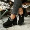 thumbnail image 1 of Womens Mid High Block Heels Mary Jane Court Shoes Ladies Comfort Support Work Pumps Formal Office Low Heeled Slip On Cushioned Dolly Wide Fit Extra Wide Fitting Width Light Shoes Black 7.5, 1 of 7