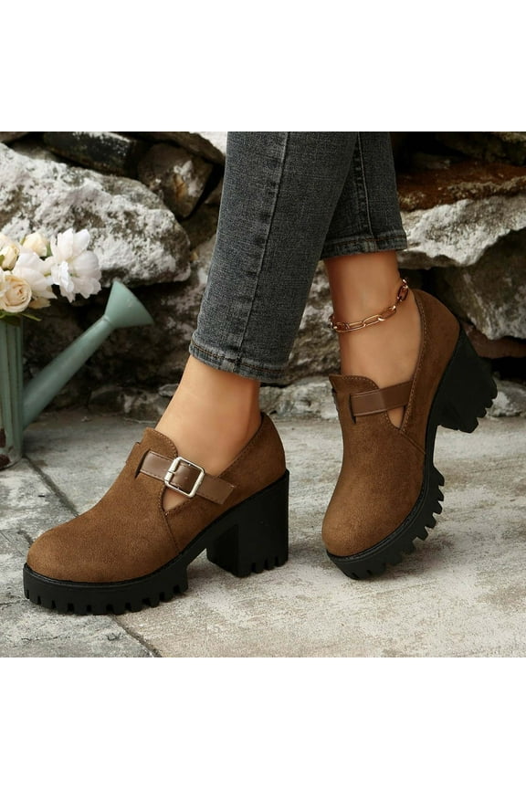 Womens Mid High Block Heels Mary Jane Court Shoes Ladies Comfort Support Work Pumps Formal Office Low Heeled Slip On Cushioned Dolly Wide Fit Extra Wide Fitting Width Light Shoes Multicolor 8.5