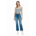 thumbnail image 1 of Womens Mid Rise Ankle Jeans Flared Leg in Cats Whiskers Vintage Wash Denim with Stretch for Casual Wear Full Size, 1 of 17