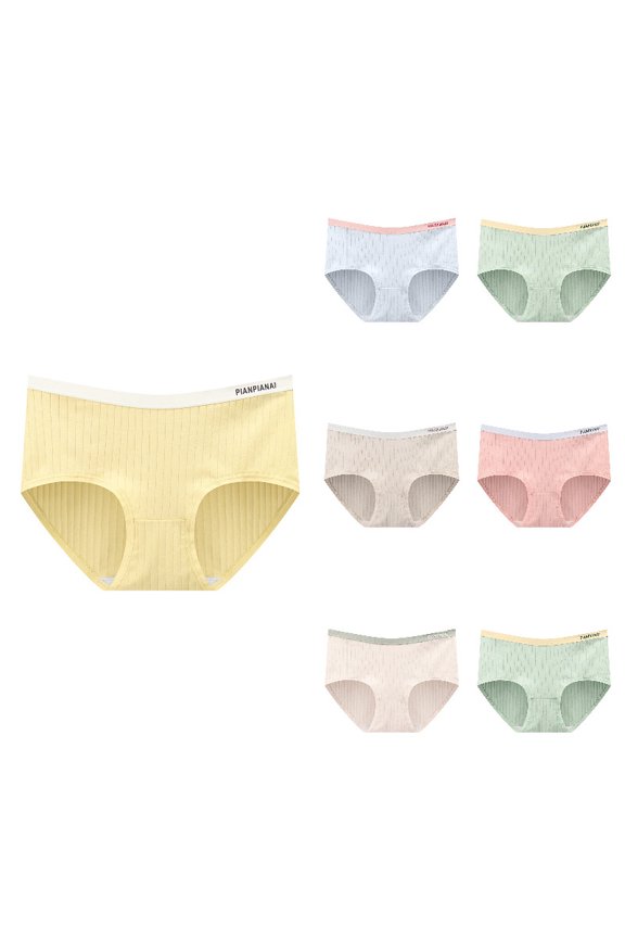Womens Mid Rise Ribbed Panties, Soft Comfortable Underwear for Daily Wear, Multi Sizes Available