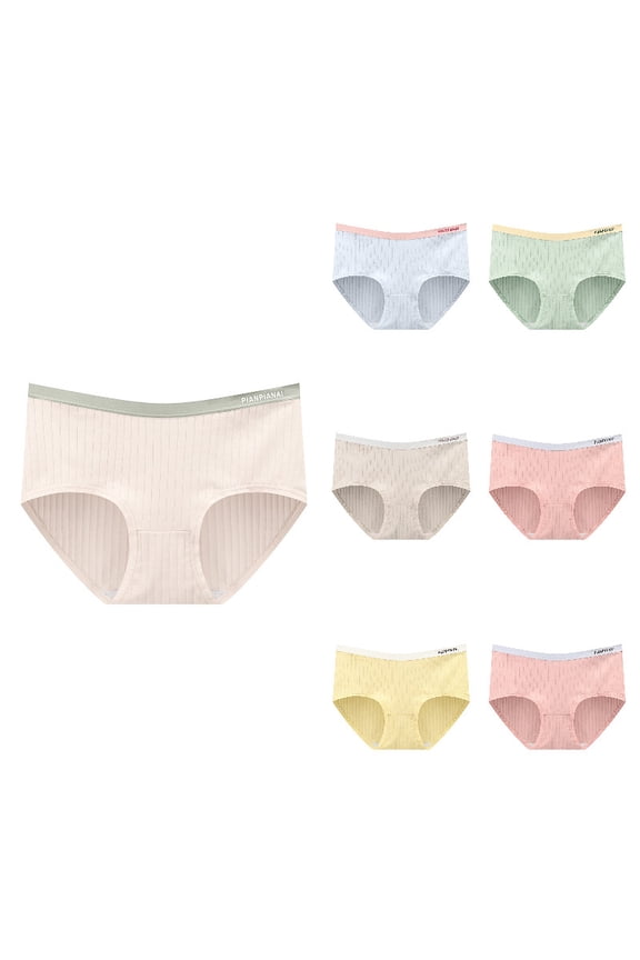 Womens Mid Rise Ribbed Panties, Soft Comfortable Underwear for Daily Wear, Multi Sizes Available