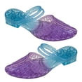 thumbnail image 1 of Womens Middle Heel Sandals Fashion Pointed Toe Slide Sandals with Hollowed Out PVC Colorful Jelly Slippers for, 1 of 17