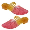 thumbnail image 1 of Womens Middle Heel Sandals Fashion Pointed Toe Slide Sandals with Hollowed Out PVC Colorful Jelly Slippers for, 1 of 18