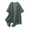 thumbnail image 1 of Womens Midi Cardigans Lightweight Cover Up Casual Loose Fit Half Sleeve Cotton Tops Beach Coverups with Pockets, 1 of 5