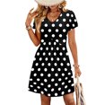 thumbnail image 1 of Womens Midi Dresses Casual Summer V Neck Floral Print A-Line Dress Fashion Travel Cruise Outfits with Pockets, 1 of 7