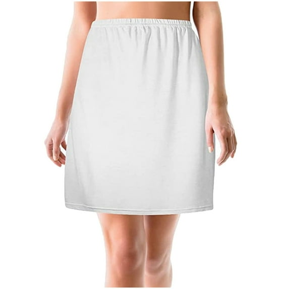 Womens Midi Short Skirt Underwear - Elastic Waist, Solid Color, Lightweight & Breathable - S-XXL Sizes, for Daily & Work Wear