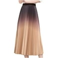 thumbnail image 1 of Womens Midi Skirt Gradient Print Midi Long Flowy Pleated Skirts High Waisted a Line Skirts Fall Skirt Yellow One Size, 1 of 5