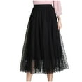 thumbnail image 1 of Womens Midi Skirt Summer Casual Flowy Swing Hollow-Out Skirts Elastic High Waist Skirts, 1 of 6