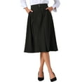 thumbnail image 1 of Womens Midi Skirts Flowy A-Line High Waisted Long Casual Skirt with Pockets 2025 S Black, 1 of 6