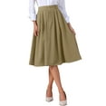 thumbnail image 1 of Womens Midi Skirts Flowy A-Line High Waisted Long Casual Skirt with Pockets 2025 S Khaki, 1 of 6
