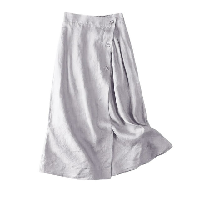 Womens Midi Skirts with Pockets A-Line Casual High Waist Elastic Western Flowy Skirts for Women Army Green XXL