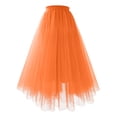 thumbnail image 1 of Womens Midi Tulle Skirts Mesh Party Long Elastic High Waist A-Line Pleated Flowy Tutu Skirts Saffron M, 1 of 4