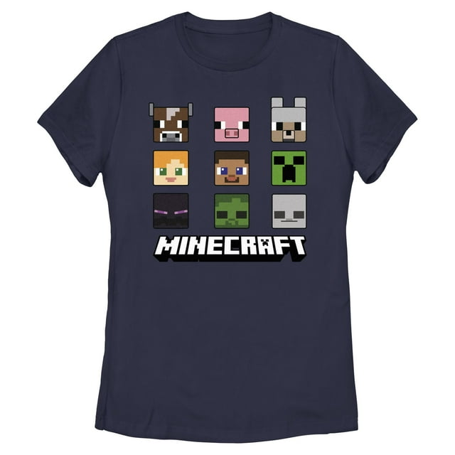 Womens Minecraft Animated Icon Faces T Shirt