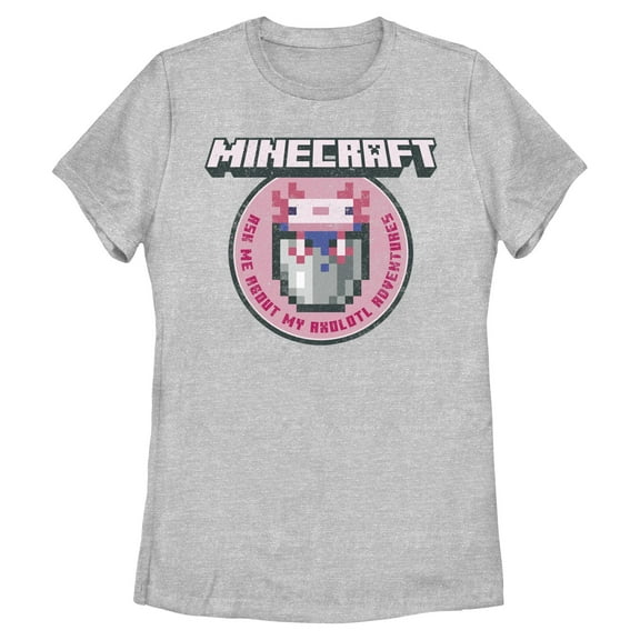 Womens Minecraft Ask Me About My Axolotl Adventures T Shirt
