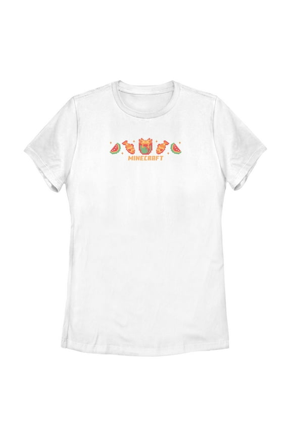 Womens Minecraft Axolotl and Food T Shirt