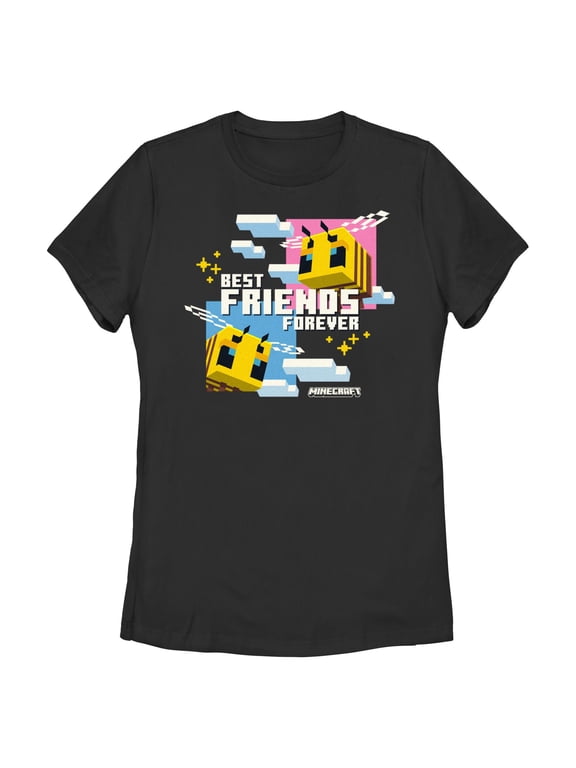 Womens Minecraft Bees Best Friends Forever T Shirt