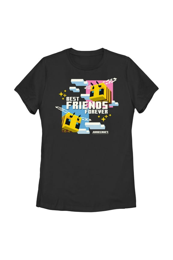 Womens Minecraft Bees Best Friends Forever T Shirt