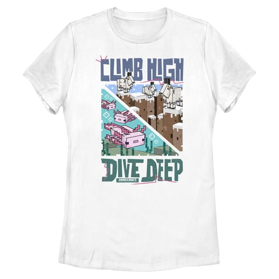 Womens Minecraft Climb High Dive Deep T Shirt