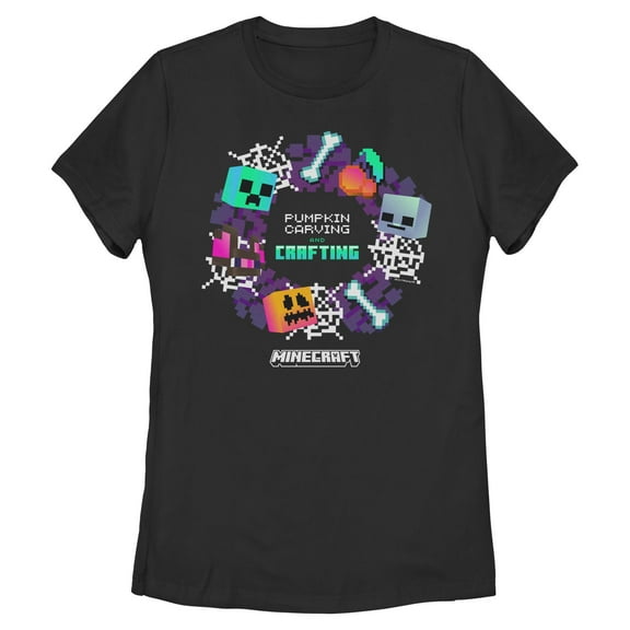 Womens Minecraft Pumpkin Carving And Crafting T Shirt
