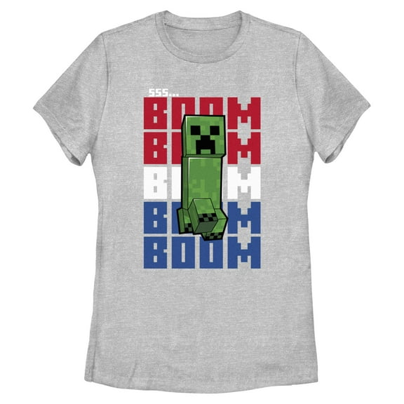 Womens Minecraft Red White and Boom T Shirt