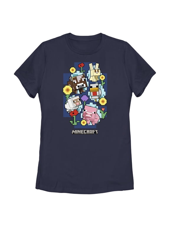 Womens Minecraft Spring Animals T Shirt