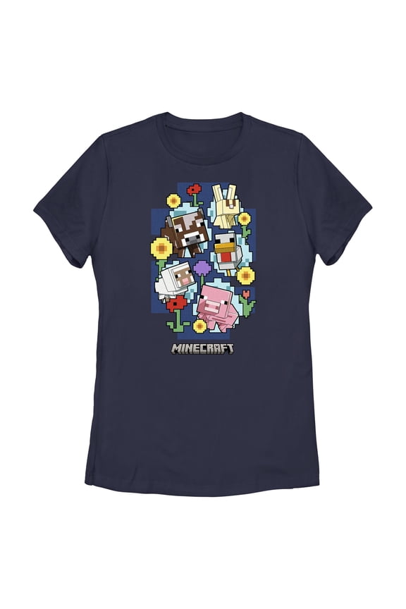Womens Minecraft Spring Animals T Shirt