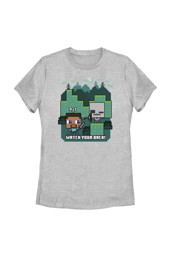 Womens Minecraft Steve Watch Your Back T Shirt