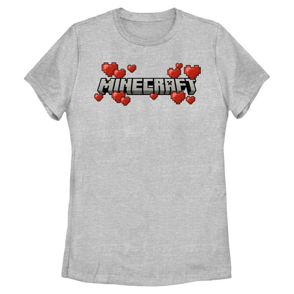 Womens Minecraft Valentine's Day Hearts Logo T Shirt