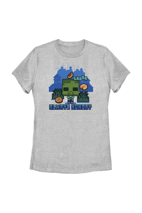 Womens Minecraft Zombie Always Hungry T Shirt