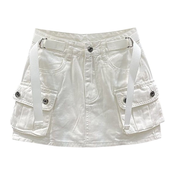 Womens Mini Cargo Skirt Low Waist Y2k Short Denim Jean Skirt